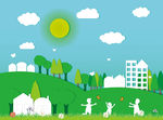 绿色家园矢量插画设计