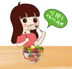 矢量女孩  吃货