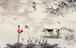 中国画荷花
