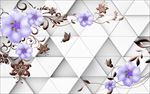 简约3d立体几何浮雕花朵