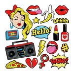 摇滚女孩时尚贴图素材