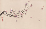 一枝独秀 花朵背景墙 中式壁画