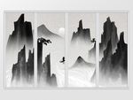 中国风手绘水墨山水移门