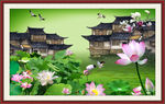 国画荷花江南