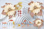 3d珠宝花朵电视背景墙