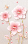 珠宝桃花3D立体浮雕玄关背景墙