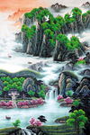 山水国画玄关