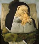玛丽亚和孩子胖子版搞笑油画名作