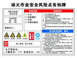 动火作业安全风险点告知牌
