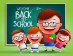 创意卡通学校上学