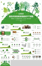 绿色清新环保家居ppt动态模板