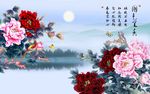 牡丹背景墙
