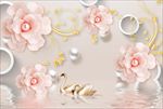 3d立体珠宝花朵电视背景墙