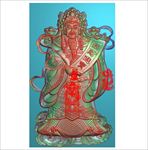 财神人物挂件玉雕精雕图浮雕灰度