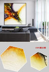 现代抽象油画金色蓝色玄关装饰画