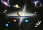 高清外太空星云吊顶背景墙壁画图