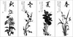 硅藻泥 墙贴 花型 春夏秋冬