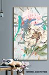 田园风玄关牡丹手绘花卉装饰画