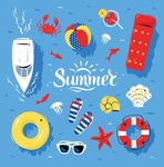 手绘矢量夏季插画