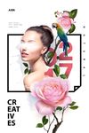 时尚美女 清新花朵 四季模特