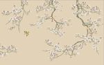 鸟树枝古典玄关屏风中国画水墨风