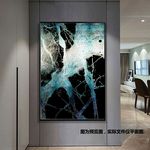 新中式蓝色抽象玄关装饰画