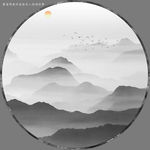 高清水墨山水画装饰画