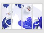现代时尚简约花卉蝴蝶移门