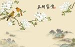 水墨手绘背景墙