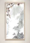远眺青山梨花风景装饰画
