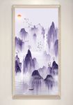 新中式山水仙鹤装饰画