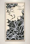 抽象线条山脉飞鸟装饰画