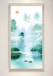 中式山水色彩花鸟仙境装饰画