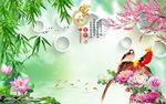 家和富贵竹子荷花图