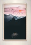新中式抽象色块水彩山水装饰画