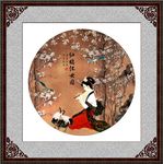 仙鹤仕女图