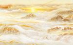 大理石山水云海奇峰创意玄关屏风