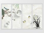 现代简约鸟语花香移门
