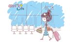 手绘风格 女孩生活 旅行 旅行
