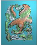 老鹰大展宏图玉雕挂件精雕图浮雕