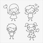 矢量卡通小孩小人baby孩子