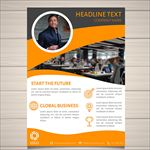 橙色金融商务贸易公司海报