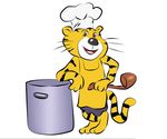 卡通动物印花 卡通图案老虎厨师