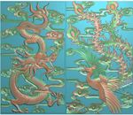 龙凤呈祥祥云门板精雕浮雕灰度