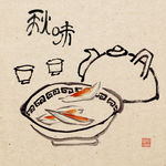 新中式蔬菜 古风装饰画 民俗装