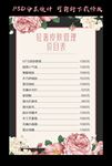 皮肤管理价目表