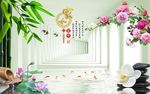 家和富贵九鱼图