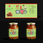 脆萝卜泡菜榨菜下饭菜不干胶瓶贴
