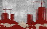 现代简约手绘城市建筑背景墙