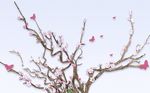 简约浮雕树枝梅花蝴蝶背景墙